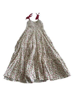 Sweet Honey Girls 5Y Smocked Cherry Cotton Maxi Dress